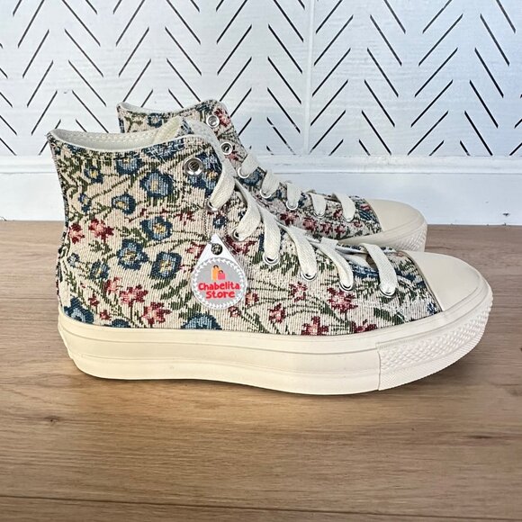 ✨Converse Chuck Taylor Lift Platform 8.5 Womens Sneakers Floral Tapestry A11992C - Picture 2 of 10